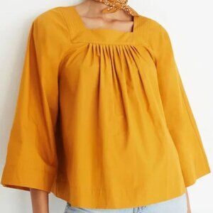 Madewell Size XL Square Neck Wide Bell Sleeves Swingy Boho Peasant Top